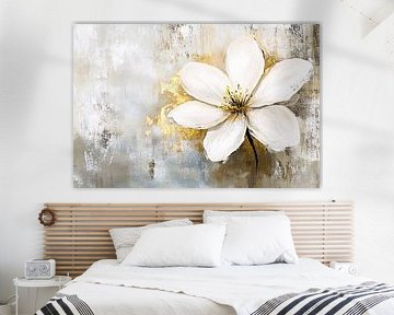 Witte bloem met gouden accenten