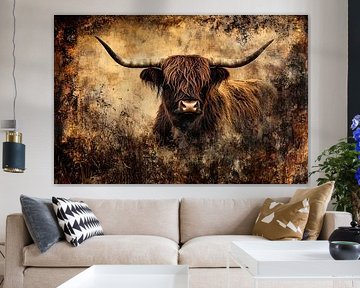 Schottische Highlander in Herbstfarben von Art & Soul Creations