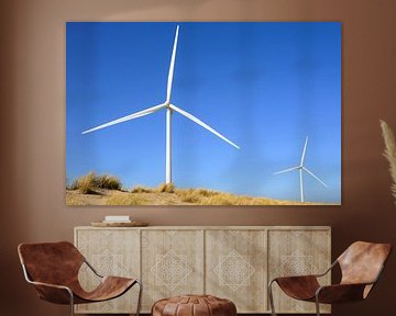Windturbines op het strand
