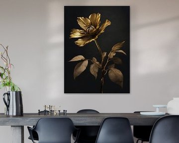 Gouden bloem 2 van On Your Wall