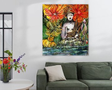 Buddha at the Sacred Lotus Pond. ( Collage 4 )