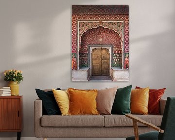 Kleurrijke deur met mozaïek in aan paleis in India | fine art fotoprint van Kimberley Jekel