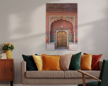 Kleurrijke deur met mozaïek in aan paleis in India | fine art fotoprint