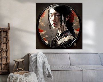 Vrouw Portret Spiegel moderne Mysterieuze Reflectie