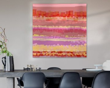 Geometrisch landschap met cirkels 1 van Claudia Gründler