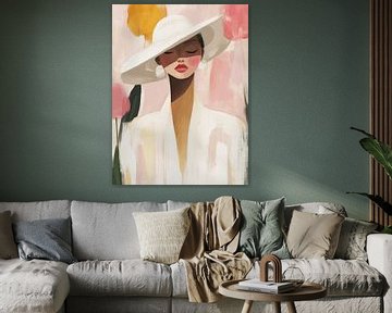 Modern portret in pastelkleuren van Carla Van Iersel