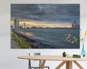 Rotterdam de Maas richting noordzee van Eisseec Design