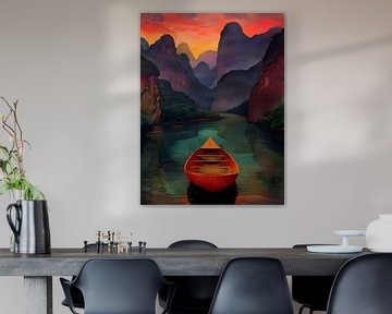 Das Abendflussboot von Art Kingdom