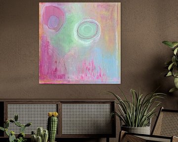 Dromerige Harmonie – serie abstracte acrylkunst in zachte pasteltinten van Femke Bender