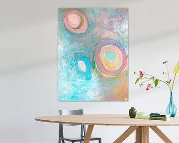 Dromerige Harmonie – Serie abstracte acrylkunst in zachte pasteltinten van Femke Bender