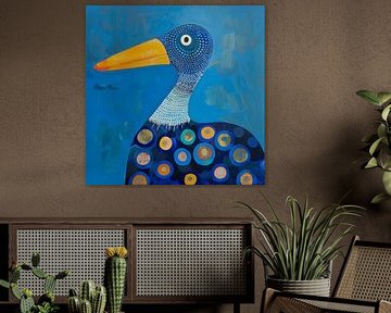 oiseau graphique dessin naïf abstrait décoratif stylisé