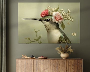 Kolibrie met bloemen van PixelMint.
