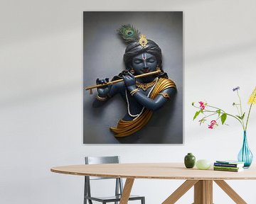 Statue Jai Sri Krishna Plays Flute by Art Kingdom
