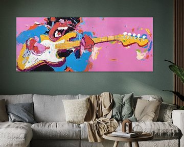Gitarist | Electric Harmony in Color van De Mooiste Kunst