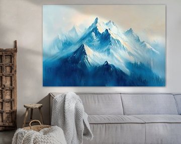 Abstracte Bergketen | Peak Whispers van Abstract Schilderij