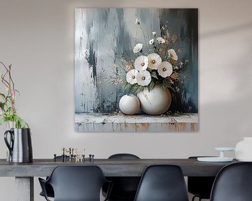 Modern Bloemenschilderij | Whispered Blooms van Kunst Kriebels