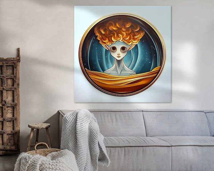 Voorbeeld van het werk in een kamer