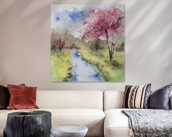 Voorbeeld van het werk in een kamer