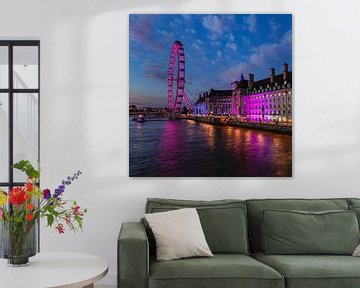 London Eye and Old County Hall during the blue hour by Markus Lange