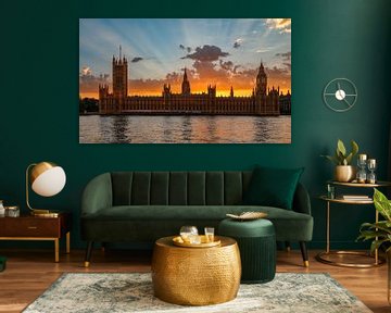 Houses of Parliament and Big Ben at sunset by Markus Lange