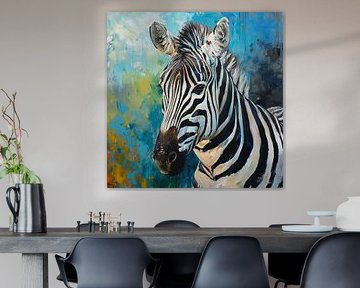 Zèbre Portrait Afrique Nature sauvage Dynamique Peinture Structure sur gm_designs