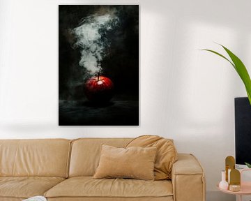 Pomme rouge avec nuage de fumée sur Imperial Art House