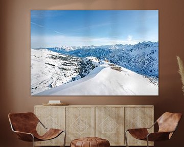 prachtig uitzicht op de Allgäuer Alpen zoals de Fellhorn in de winter van Leo Schindzielorz