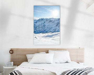 prachtig uitzicht in de winter op de Allgäuer Alpen zoals de Trettachspitze van Leo Schindzielorz
