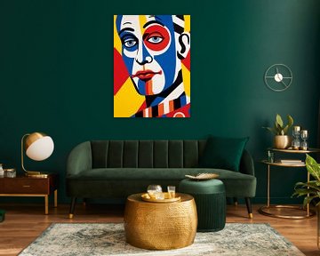 Pop Art Portret Clown Man Kleuren Geometrie Grafisch van gm_designs