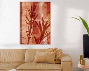 Botanische kunst van terracotta - zacht minimalisme met een retro tintje van Dina Dankers