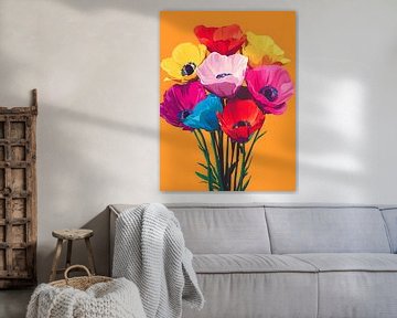 Kleurrijke Anemonen: Een Stralend Bloemboeket van But First Framing