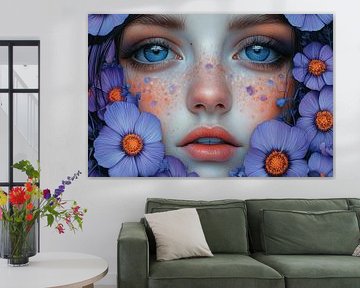 woman with flowers fantasy