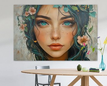 woman with flowers fantasy