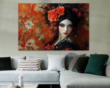 woman with flowers fantasy