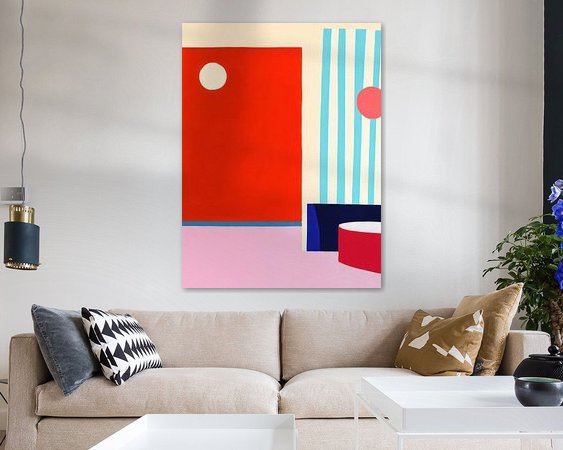 Voorbeeld van het werk in een kamer