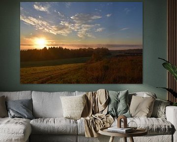 A sunrise on an autumn morning by Claude Laprise