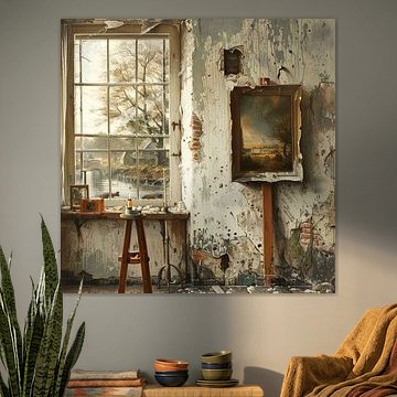 Lost place room studio window canal street art texture surreal