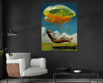man dream surreal meadow jellyfish tropics lounger relaxation by gm_designs