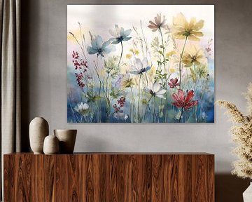 Modern Botanisch schilderij: Wilde bloemen van Studio Pieternel