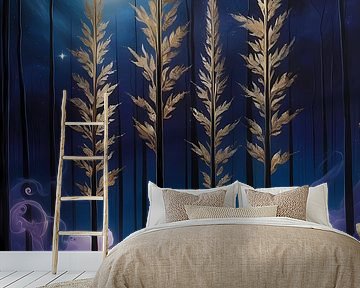 Goldene Wächter der mondbeschienenen Lichtung von Artistic