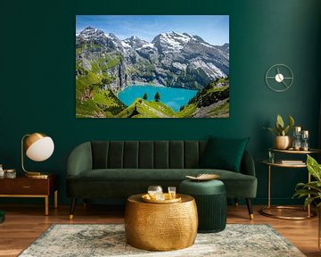 Oeschinensee bergmeer in de Alpen in Zwitserland van iPics Photography