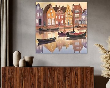Vintage old time - Utrecht Schilderij van ComfortQ