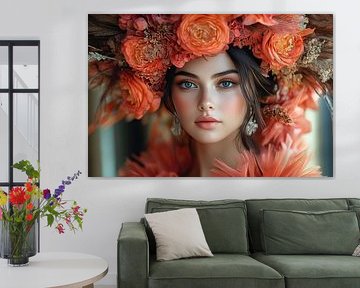 woman with flowers