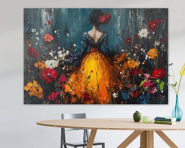 Frau mit Blumen