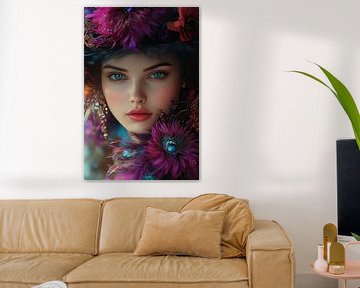 woman with flowers