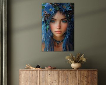 woman with flowers