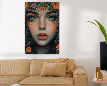 woman with flowers