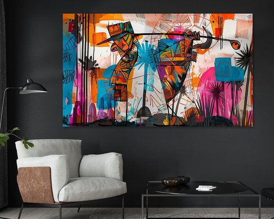 Voorbeeld van het werk in een kamer