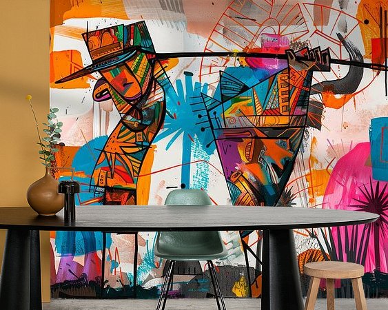 Voorbeeld van het werk in een kamer