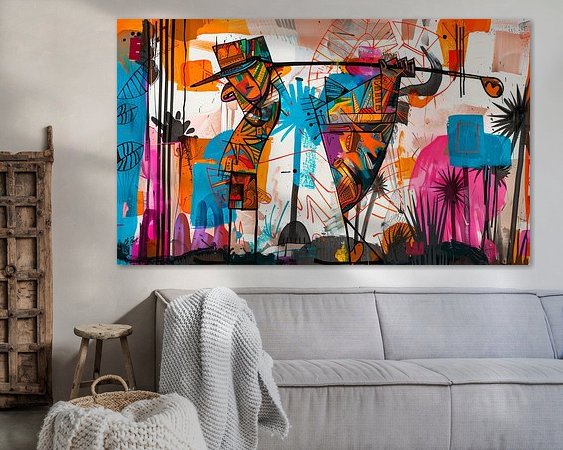 Voorbeeld van het werk in een kamer